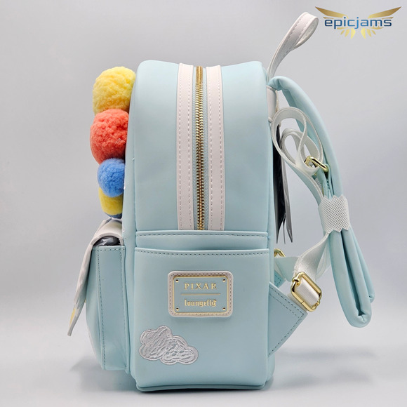Loungefly Disney Pixar Up Floating House Pom Pom Blue Mini Backpack Bag New - Picture 5 of 7